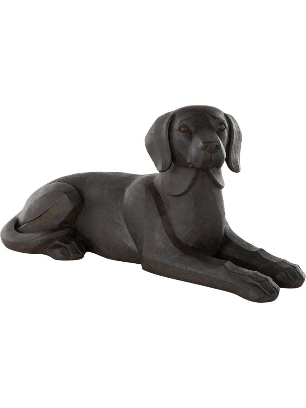 Sitting Dog Decorative Sculpture - Resin Home Decor Statue with Copper Accents
